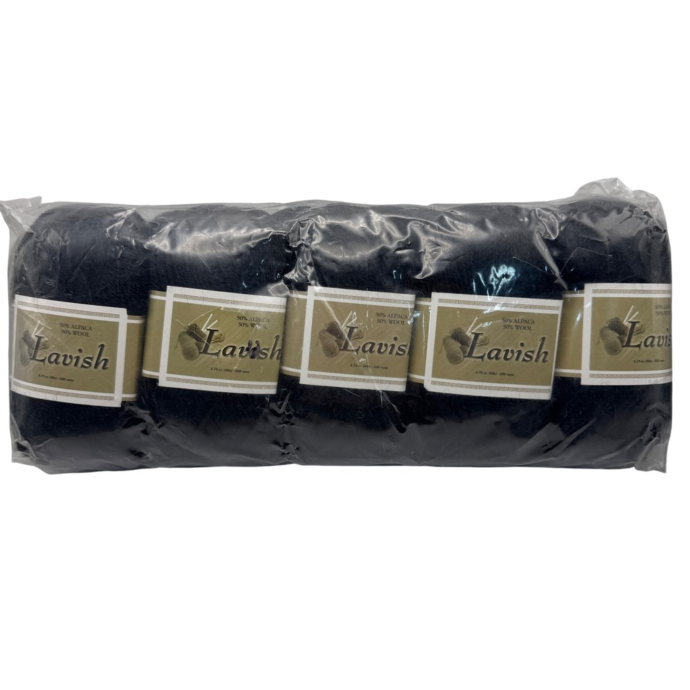 Lavish Alpaca Wool Blend Yarn Sport Weight 10 Skeins 2000 Yards Total Black